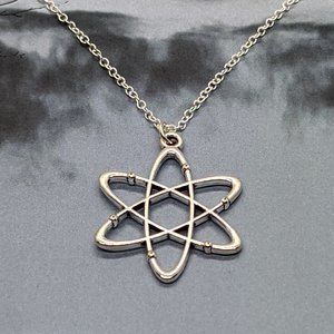 Silver Atom Compound Molecule Science Necklace
